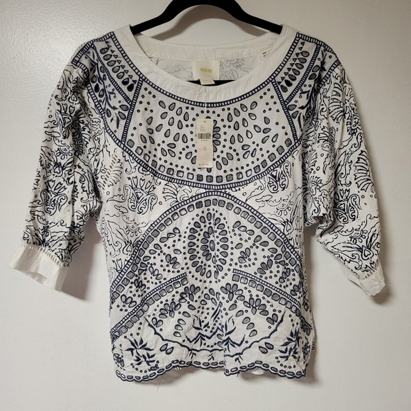 Anthropologie Maeve NWT Ester Embroidered Eyelet Top size extra small. - Picture 6 of 13